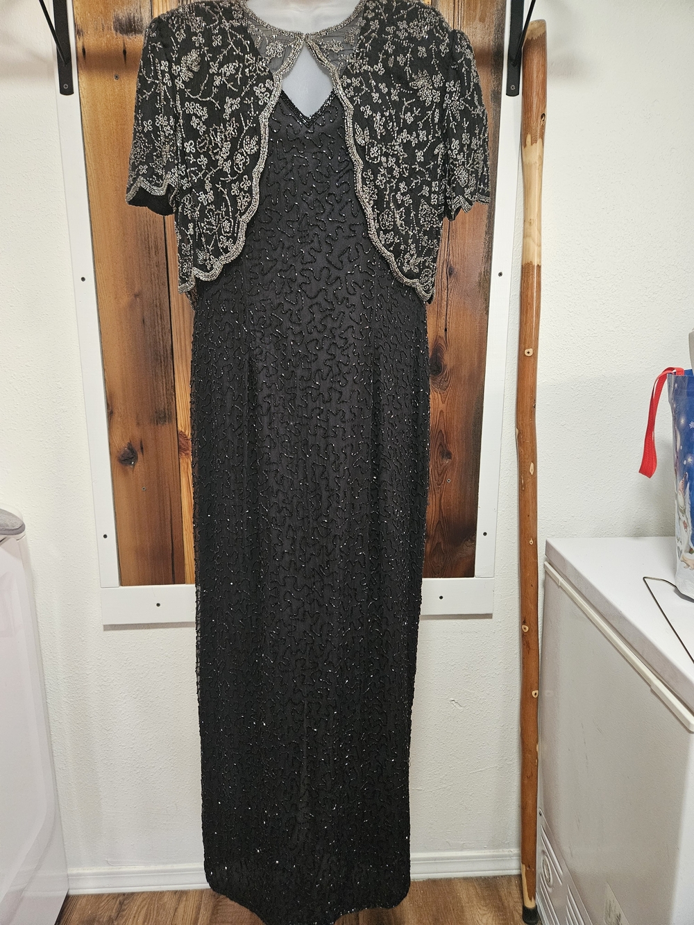 Stenay Black Beaded Maxi Dress with Embellished Bolero